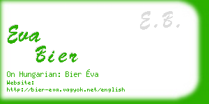 eva bier business card